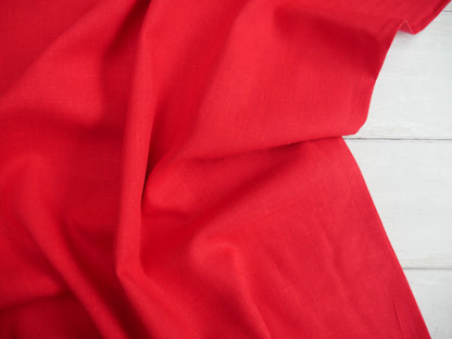 Linen Viscose in Red-Fabric-Flying Bobbins Haberdashery