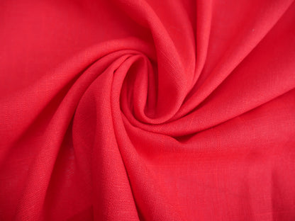 Linen Viscose in Red-Fabric-Flying Bobbins Haberdashery