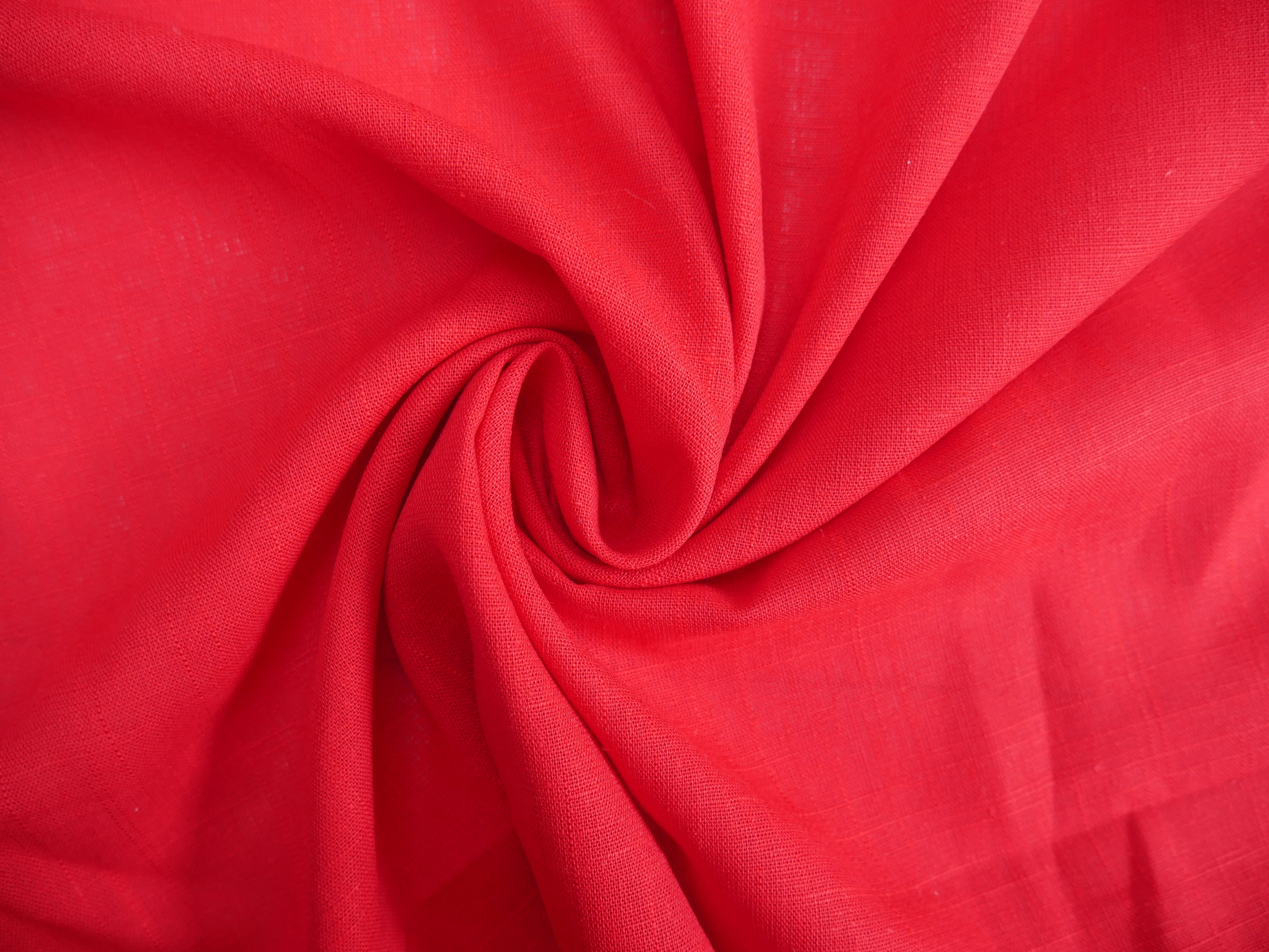 Linen Viscose in Red-Fabric-Flying Bobbins Haberdashery