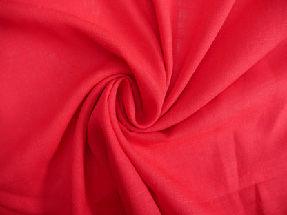 Linen Viscose in Red-Fabric-Flying Bobbins Haberdashery
