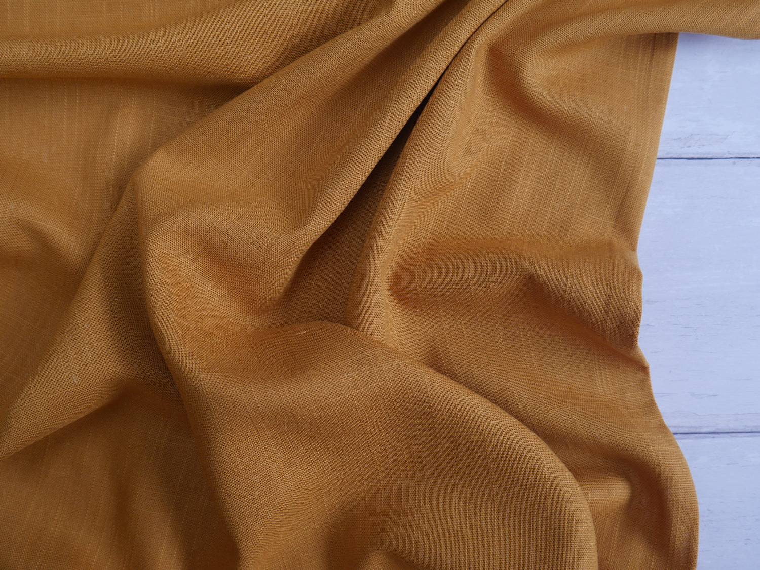 Linen Viscose in Ochre-Fabric-Flying Bobbins Haberdashery