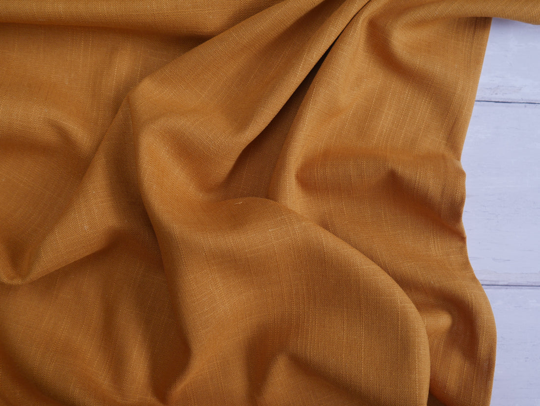 Linen Viscose in Ochre-Fabric-Flying Bobbins Haberdashery