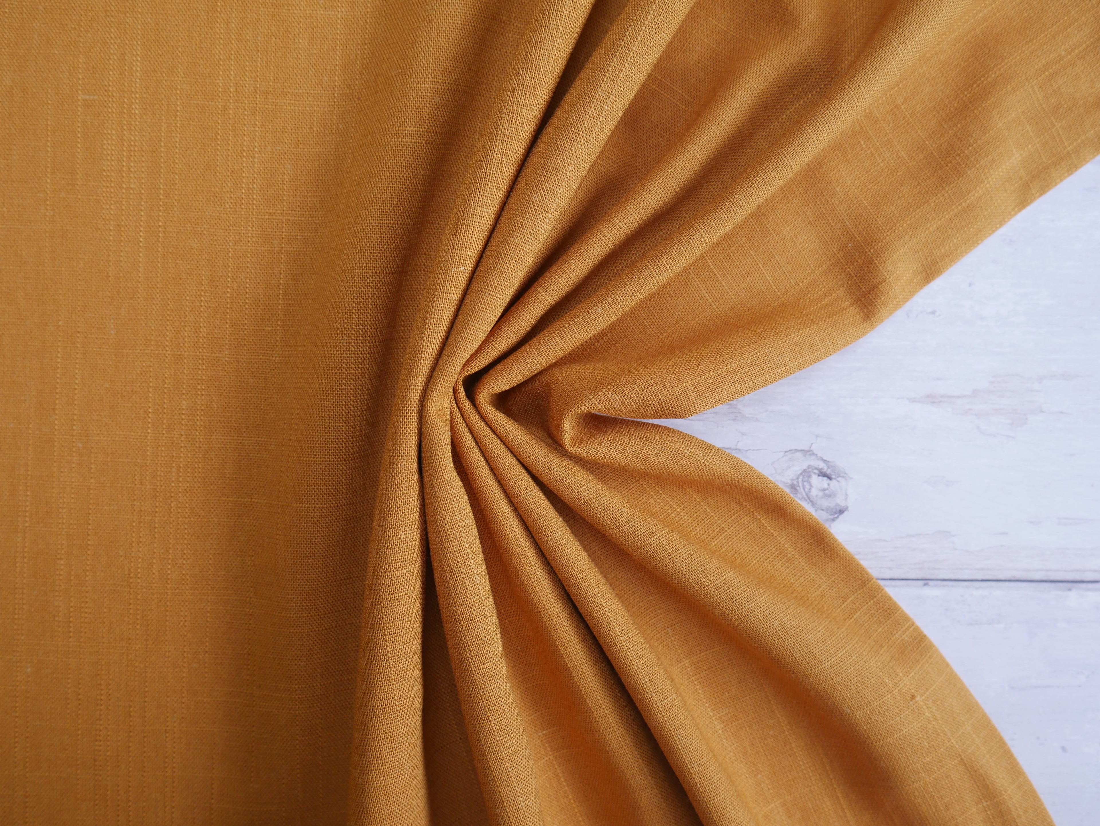 Linen Viscose in Ochre-Fabric-Flying Bobbins Haberdashery