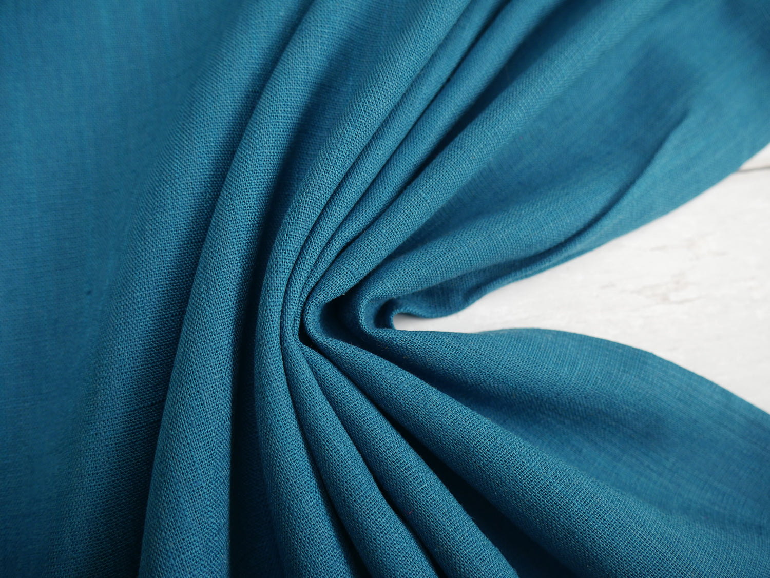 Linen Viscose in Peacock-Fabric-Flying Bobbins Haberdashery