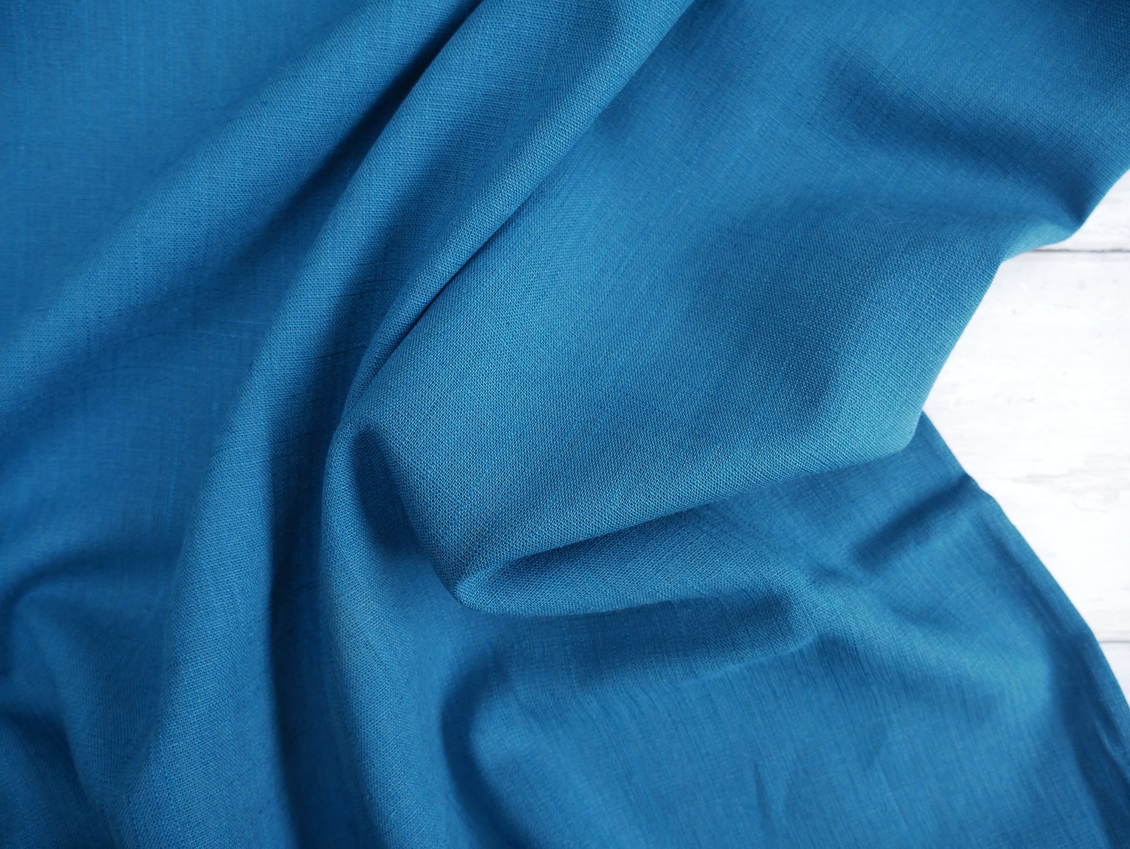 Linen Viscose in Peacock-Fabric-Flying Bobbins Haberdashery