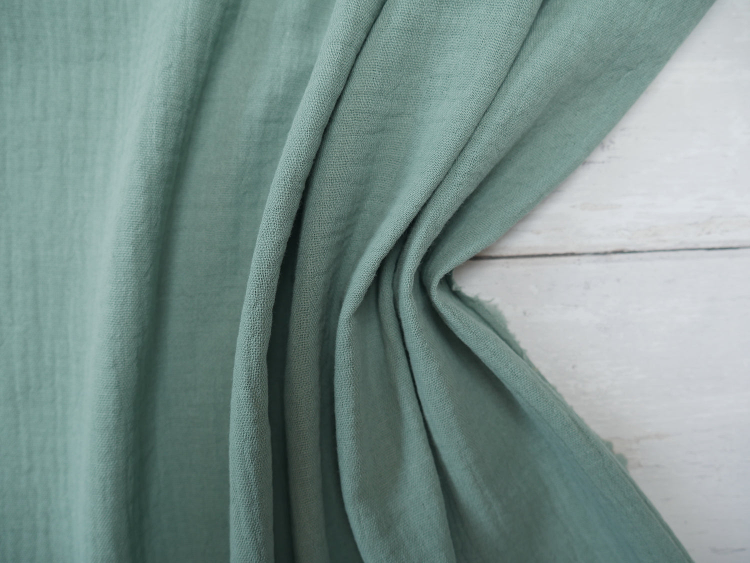 Soft Cotton Double Gauze in Aquamarine-Cotton Fabric-Flying Bobbins Haberdashery