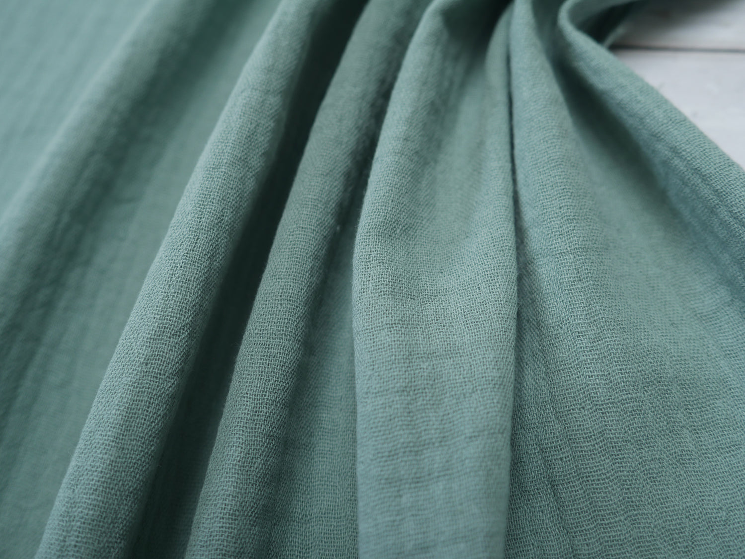 Soft Cotton Double Gauze in Aquamarine-Cotton Fabric-Flying Bobbins Haberdashery