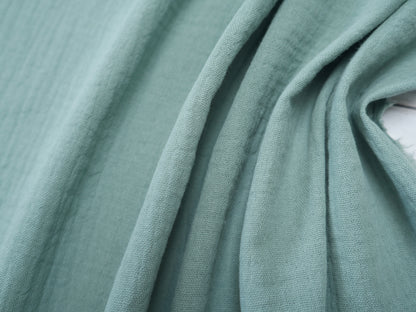 Soft Cotton Double Gauze in Aquamarine-Cotton Fabric-Flying Bobbins Haberdashery