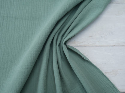 Soft Cotton Double Gauze in Aquamarine-Cotton Fabric-Flying Bobbins Haberdashery