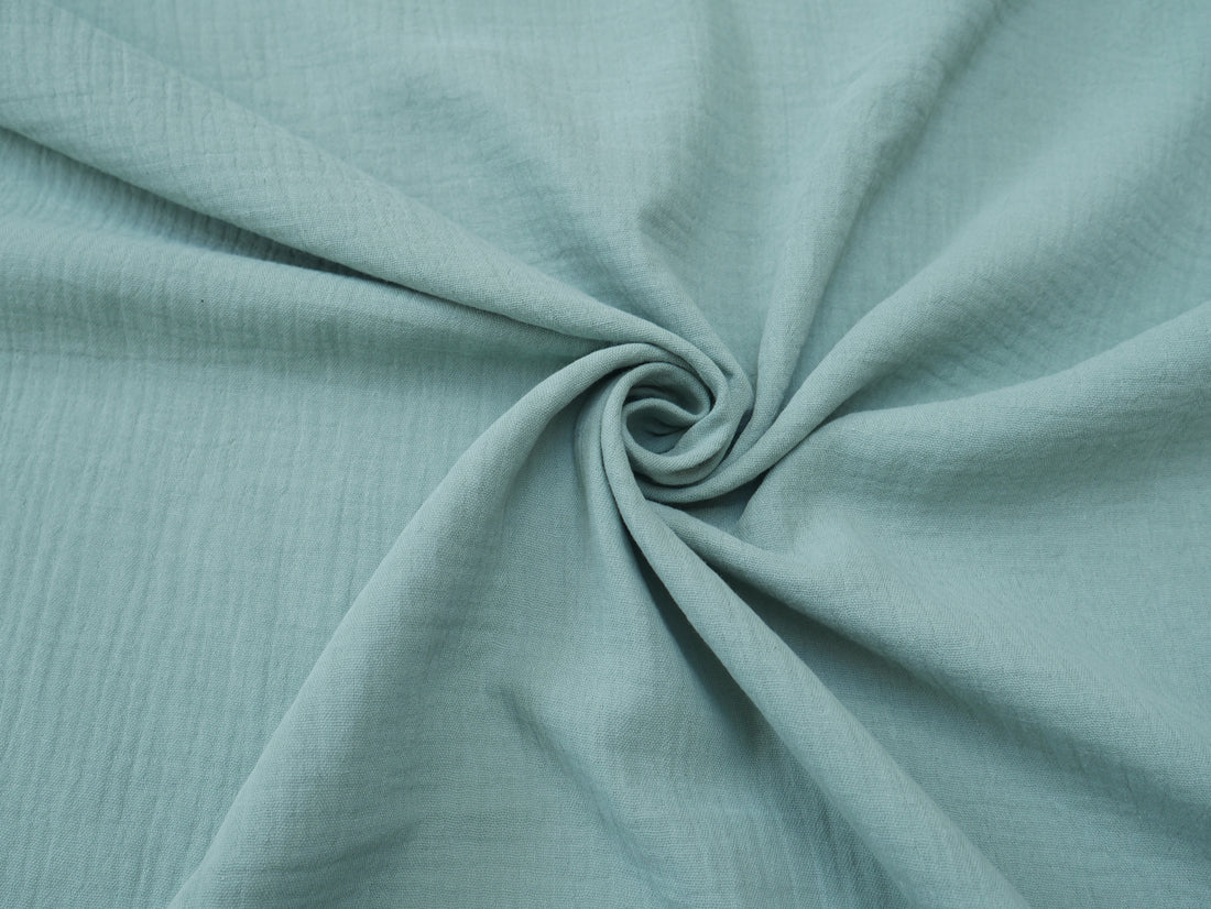 Soft Cotton Double Gauze in Aquamarine-Cotton Fabric-Flying Bobbins Haberdashery