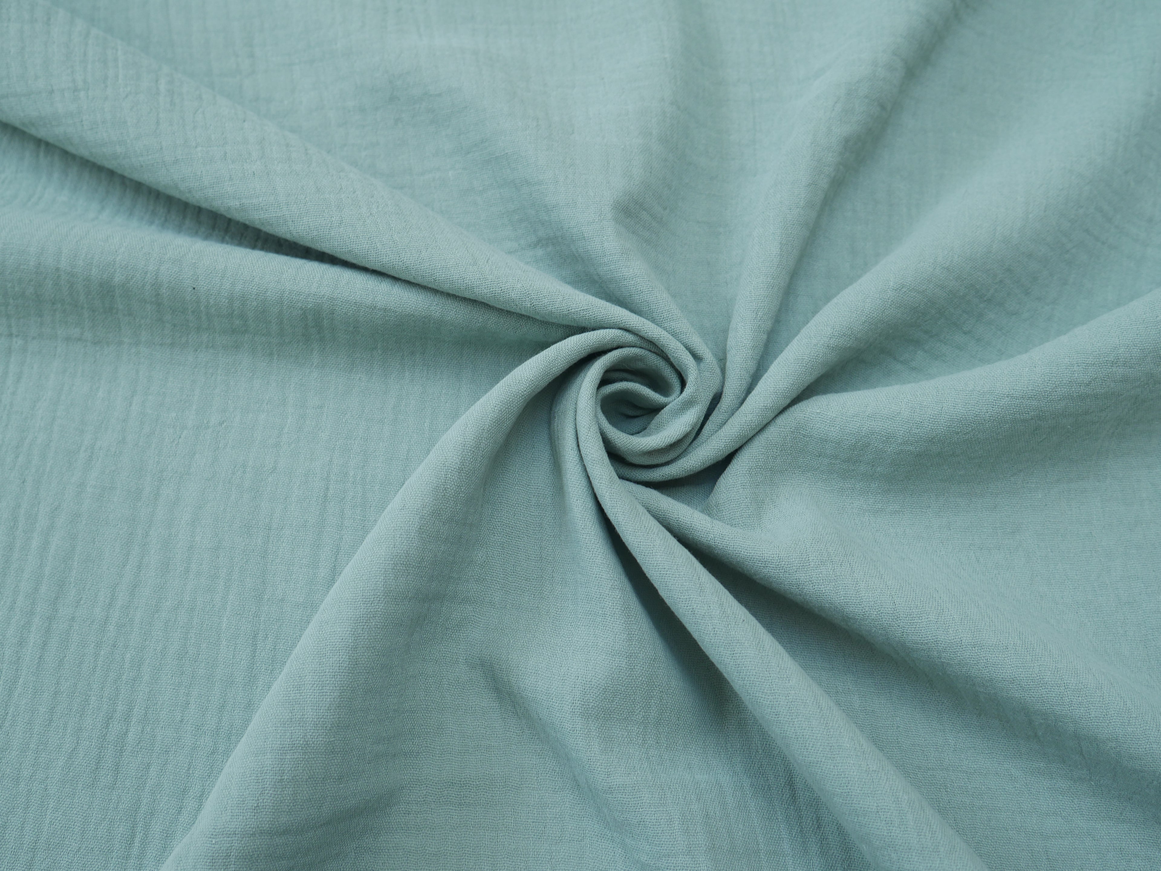 Soft Cotton Double Gauze in Aquamarine-Cotton Fabric-Flying Bobbins Haberdashery