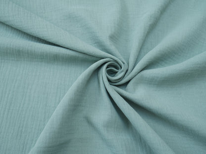 Soft Cotton Double Gauze in Aquamarine-Cotton Fabric-Flying Bobbins Haberdashery