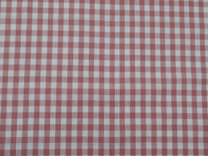 Cotton Check 1cm Gingham in Soft Pink-Cotton Fabric-Flying Bobbins Haberdashery