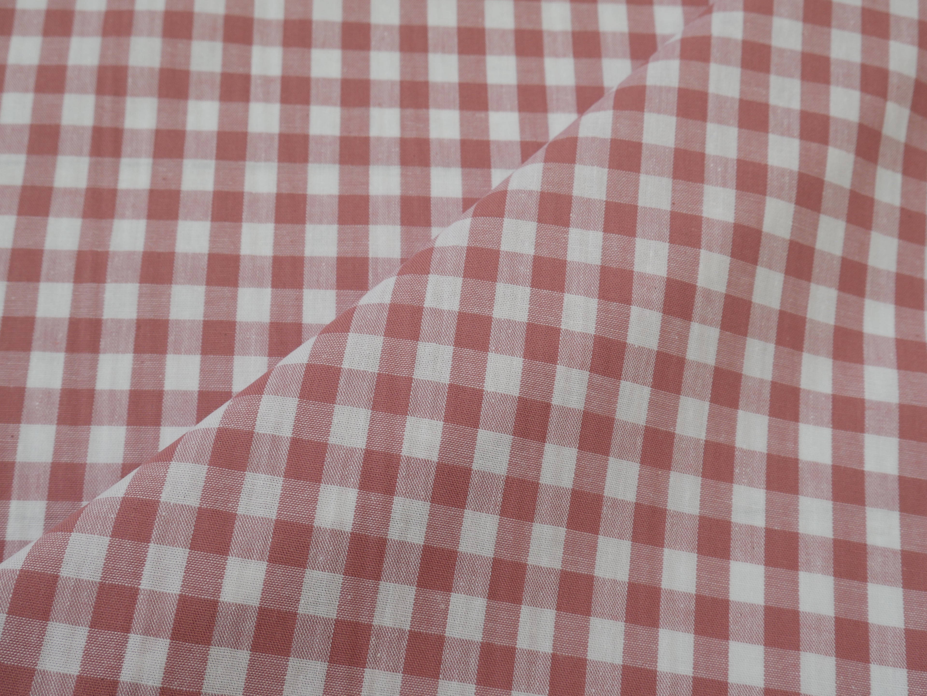 Cotton Check 1cm Gingham in Soft Pink-Cotton Fabric-Flying Bobbins Haberdashery