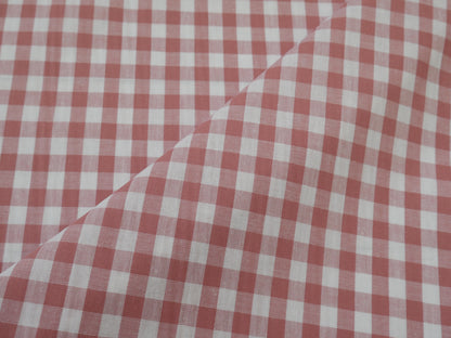 Cotton Check 1cm Gingham in Soft Pink-Cotton Fabric-Flying Bobbins Haberdashery