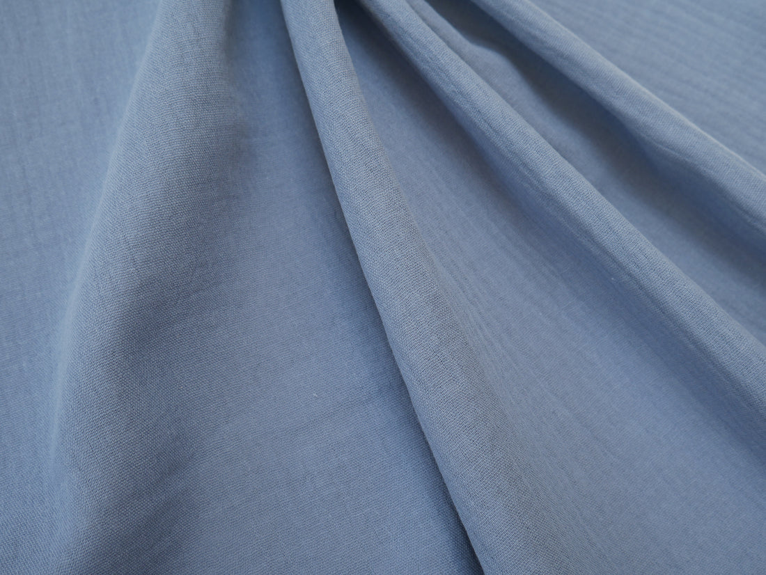 Soft Cotton Double Gauze in Denim Blue-Cotton Fabric-Flying Bobbins Haberdashery