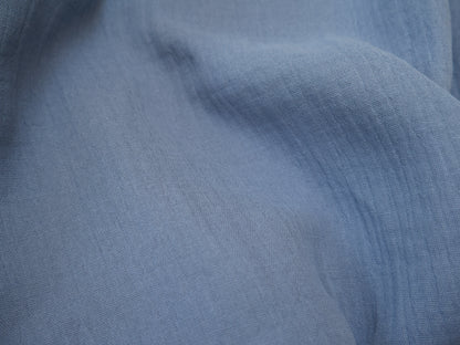 Soft Cotton Double Gauze in Denim Blue-Cotton Fabric-Flying Bobbins Haberdashery