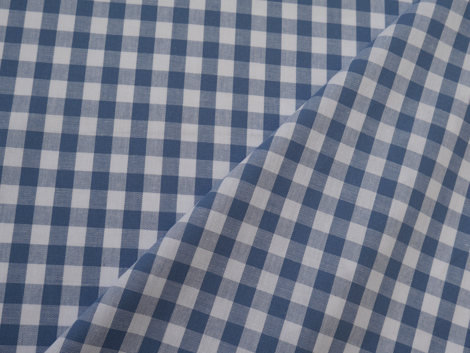 Cotton Check 1cm Gingham in Soft Blue-Cotton Fabric-Flying Bobbins Haberdashery