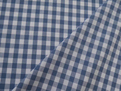Cotton Check 1cm Gingham in Soft Blue-Cotton Fabric-Flying Bobbins Haberdashery