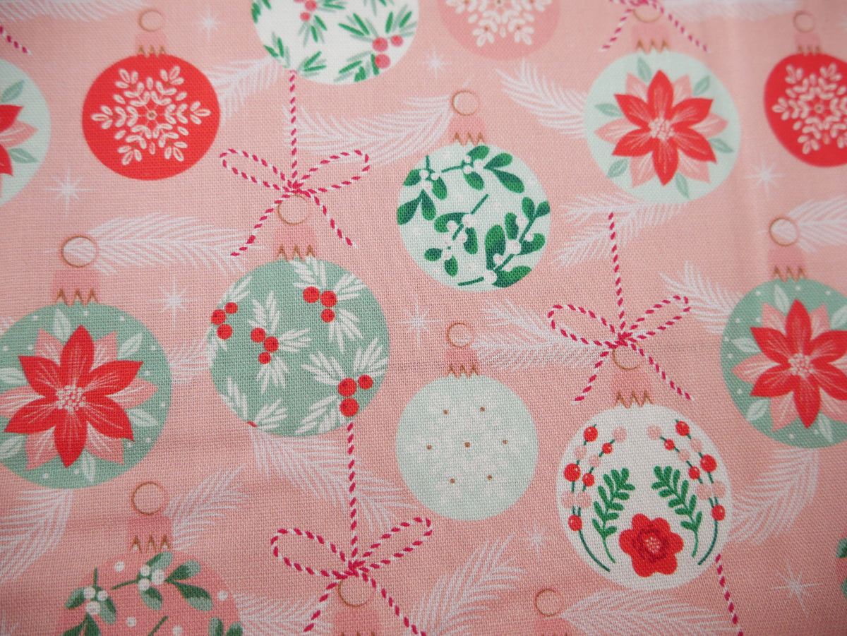 Baubles &amp; Bows Printed Cotton, Pretty Baubles, £7.80 p/m-Cotton Fabric-Flying Bobbins Haberdashery