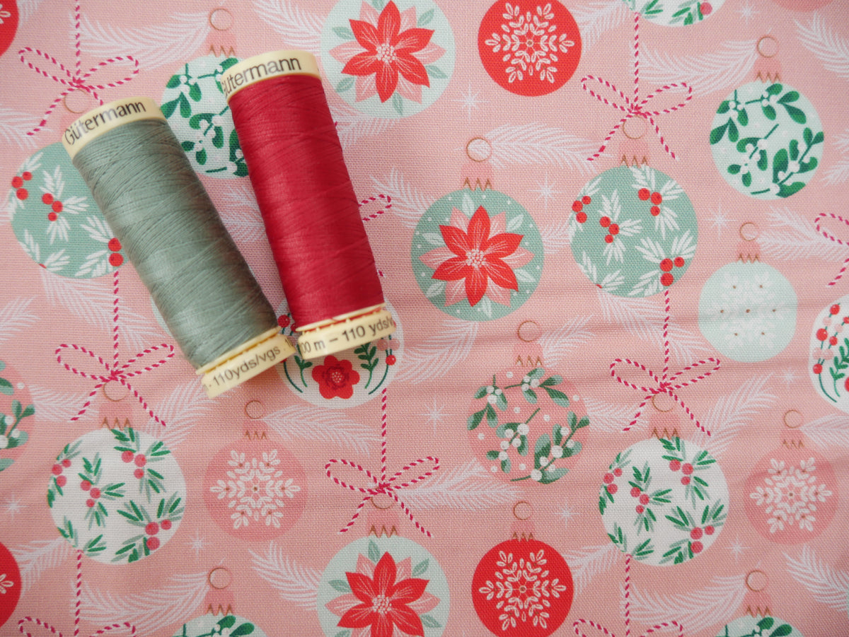 Baubles &amp; Bows Printed Cotton, Pretty Baubles, £7.80 p/m-Cotton Fabric-Flying Bobbins Haberdashery