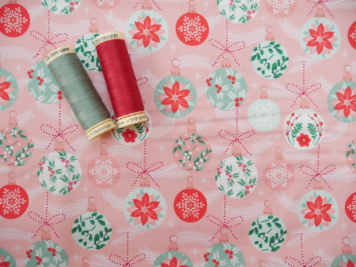 Baubles &amp; Bows Printed Cotton, Pretty Baubles, £7.80 p/m-Cotton Fabric-Flying Bobbins Haberdashery