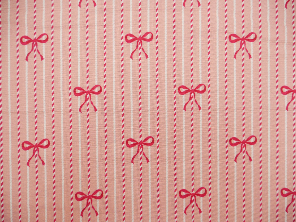 Baubles &amp; Bows Printed Cotton, Bow Stripe, £7.80 p/m-Cotton Fabric-Flying Bobbins Haberdashery