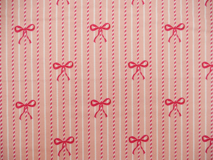 Baubles &amp; Bows Printed Cotton, Bow Stripe, £7.80 p/m-Cotton Fabric-Flying Bobbins Haberdashery