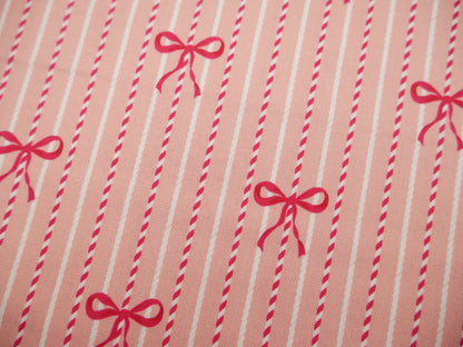 Baubles &amp; Bows Printed Cotton, Bow Stripe, £7.80 p/m-Cotton Fabric-Flying Bobbins Haberdashery