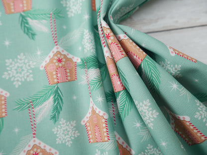 Baubles &amp; Bows Printed Cotton, Little Houses, £7.80 p/m-Cotton Fabric-Flying Bobbins Haberdashery