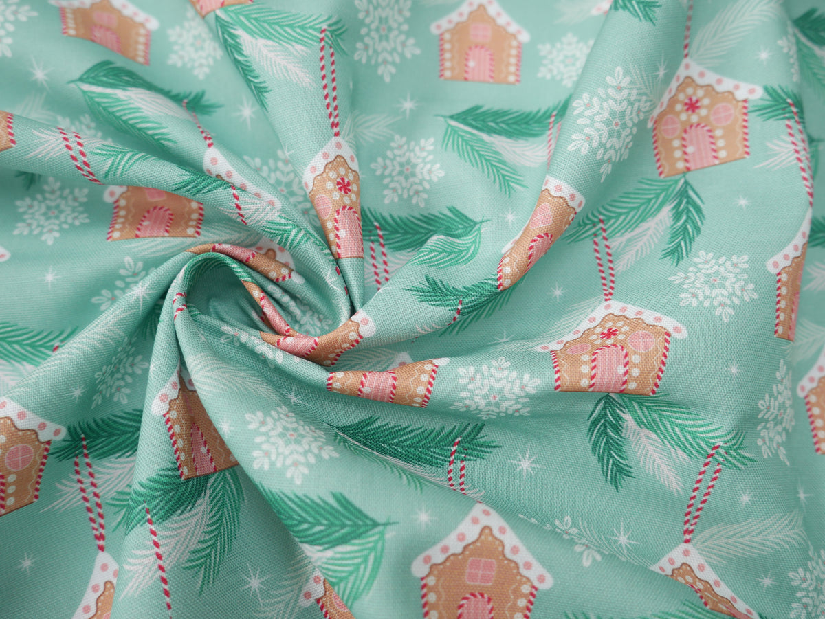 Baubles &amp; Bows Printed Cotton, Little Houses, £7.80 p/m-Cotton Fabric-Flying Bobbins Haberdashery
