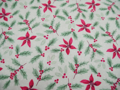 Merry Little Robin Printed Cotton, Sage Foliage, £7.80 p/m-Cotton Fabric-Flying Bobbins Haberdashery