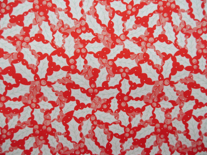 Baubles &amp; Bows Printed Cotton, Festive Holly, £7.80 p/m-Cotton Fabric-Flying Bobbins Haberdashery