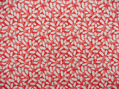Baubles &amp; Bows Printed Cotton, Festive Holly, £7.80 p/m-Cotton Fabric-Flying Bobbins Haberdashery