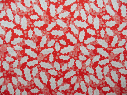 Baubles &amp; Bows Printed Cotton, Festive Holly, £7.80 p/m-Cotton Fabric-Flying Bobbins Haberdashery