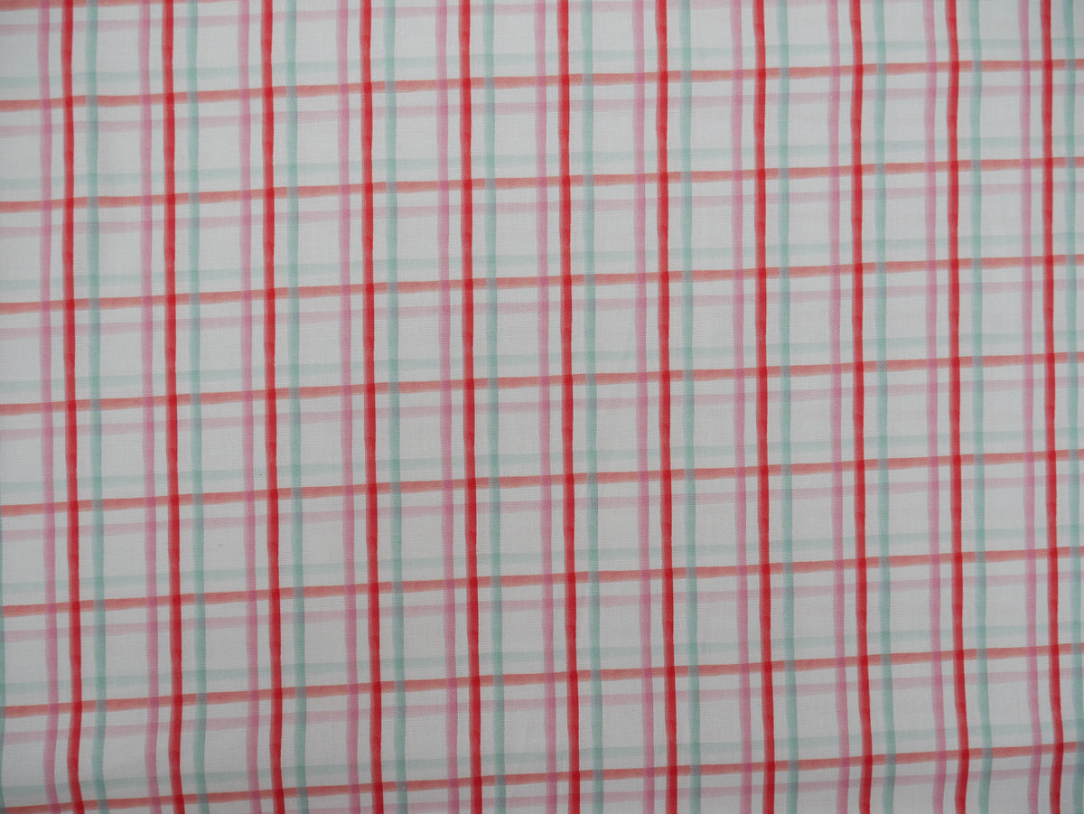 Baubles &amp; Bows Printed Cotton, Watercolour Check, £7.80 p/m-Cotton Fabric-Flying Bobbins Haberdashery