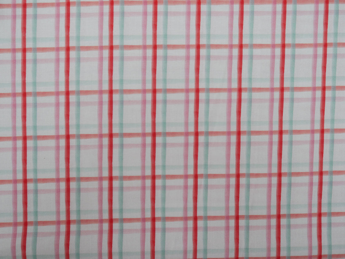 Baubles &amp; Bows Printed Cotton, Watercolour Check, £7.80 p/m-Cotton Fabric-Flying Bobbins Haberdashery