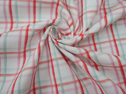 Baubles &amp; Bows Printed Cotton, Watercolour Check, £7.80 p/m-Cotton Fabric-Flying Bobbins Haberdashery