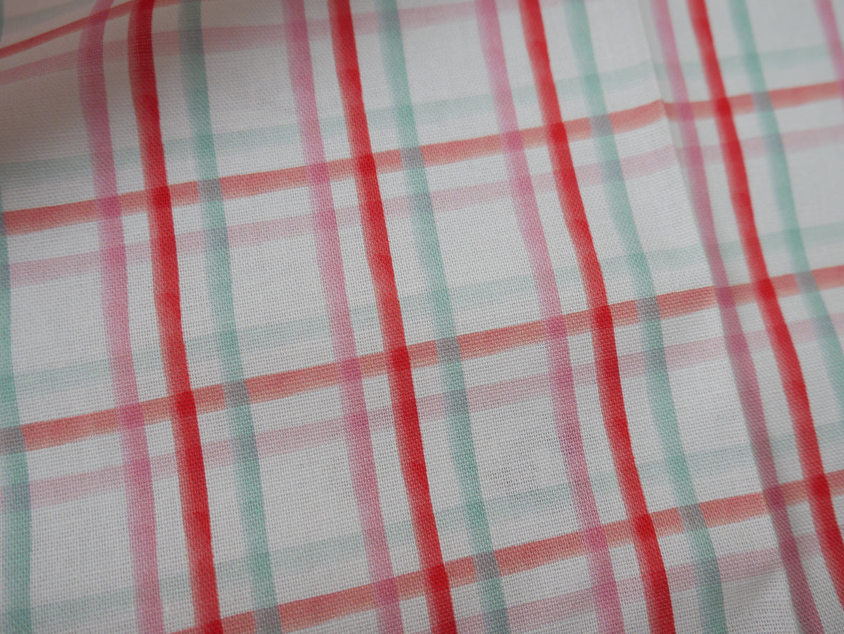 Baubles &amp; Bows Printed Cotton, Watercolour Check, £7.80 p/m-Cotton Fabric-Flying Bobbins Haberdashery