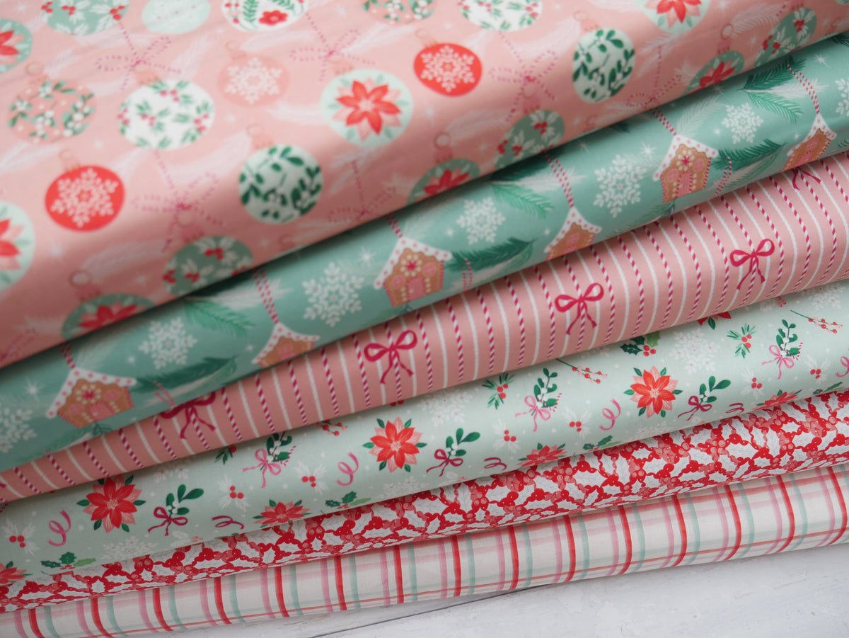 Baubles &amp; Bows Printed Cotton, Pretty Baubles, £7.80 p/m-Cotton Fabric-Flying Bobbins Haberdashery