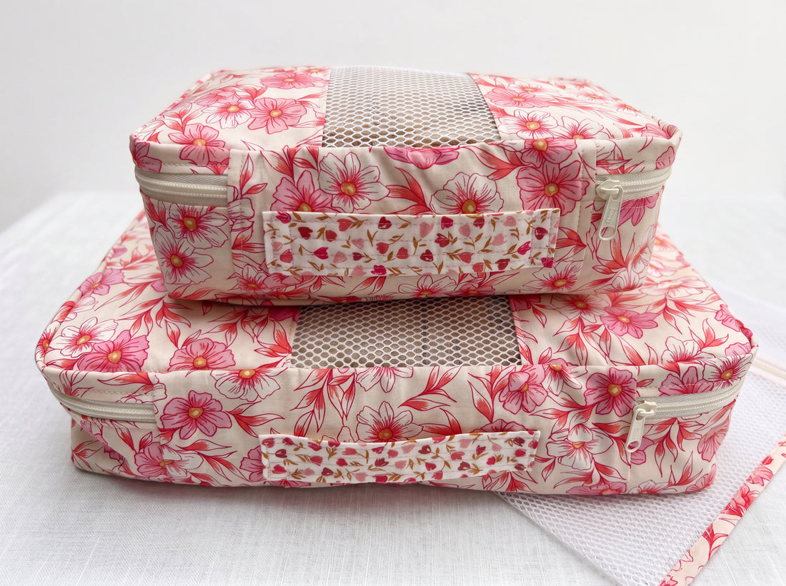 Packing Cube Kit - Blooms in Blush-Sewing Kit-Flying Bobbins Haberdashery