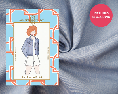 Pilar Jacket Kit - Mid-Blue Denim-Sewing Kit-Flying Bobbins Haberdashery