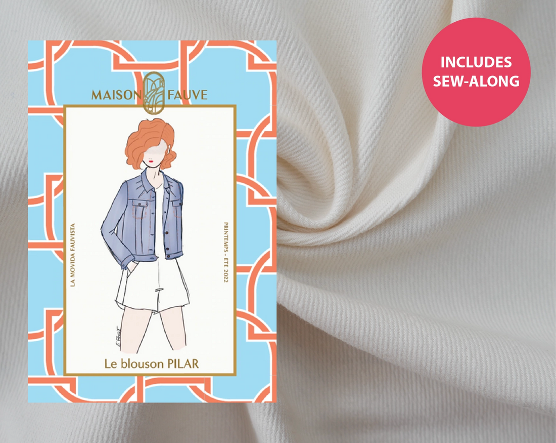 Pilar Jacket Kit - Ecru Denim-Sewing Kit-Flying Bobbins Haberdashery