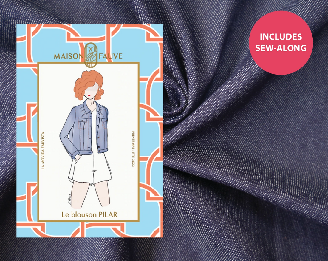Pilar Jacket Kit - Indigo Denim-Sewing Kit-Flying Bobbins Haberdashery