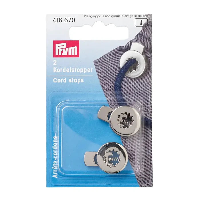 Prym Cord Stops, Silver-Trim-Flying Bobbins Haberdashery