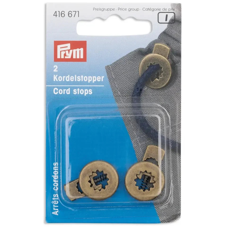Prym Cord Stops, Antique Brass-Trim-Flying Bobbins Haberdashery