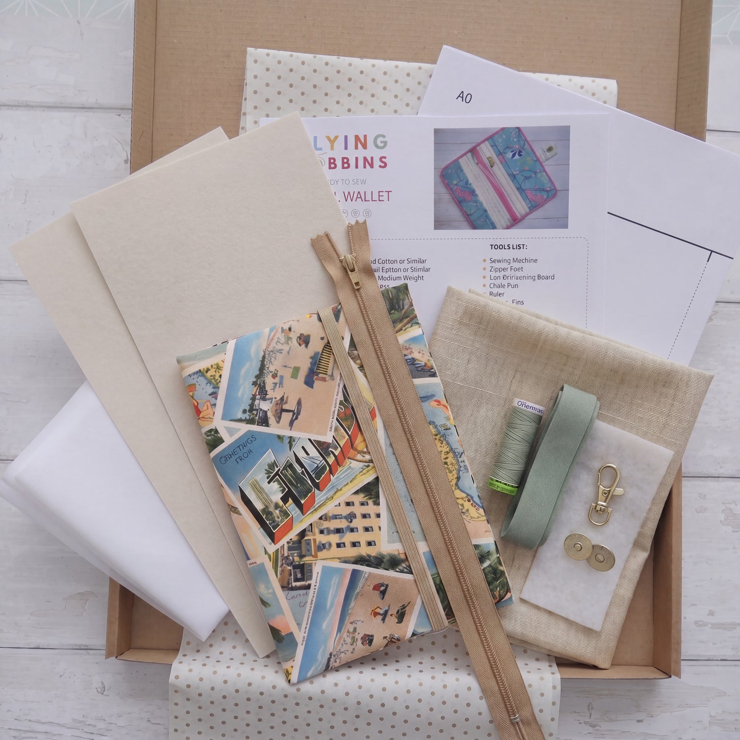 Travel Wallet - Wish You Were Here-Sewing Kit-Flying Bobbins Haberdashery