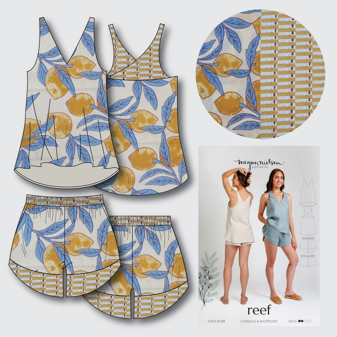Reef Pyjamas Kit - Lemons-Sewing Kit-Flying Bobbins Haberdashery