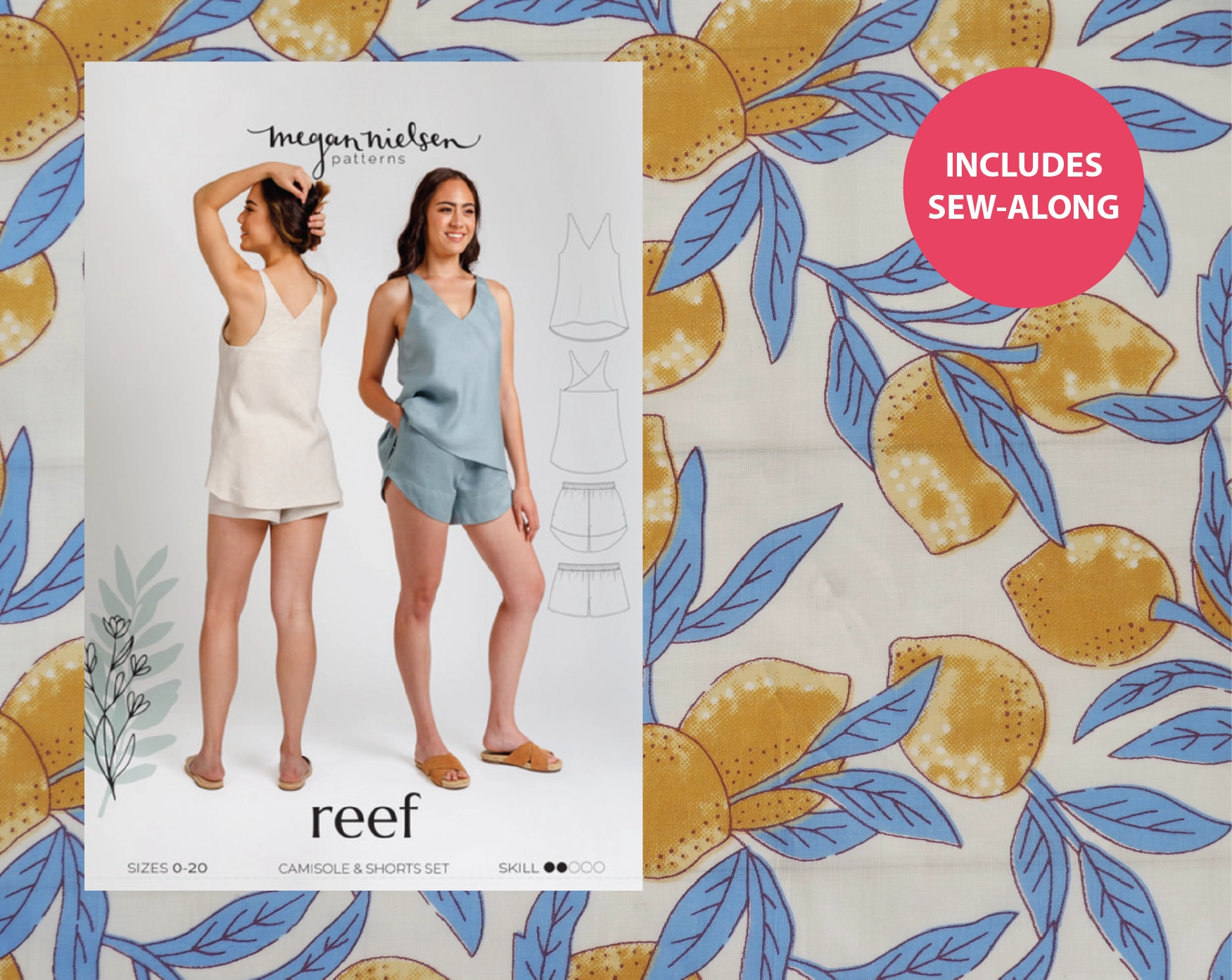 Reef Pyjamas Kit - Lemons-Sewing Kit-Flying Bobbins Haberdashery