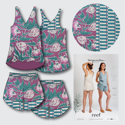 Reef Pyjamas Kit - Block Floral-Sewing Kit-Flying Bobbins Haberdashery